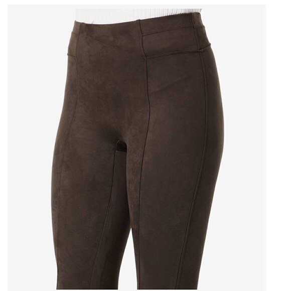 SPANX | Faux Suede Leggings Chocolate Brown Small Petite - Picture 3 of 14